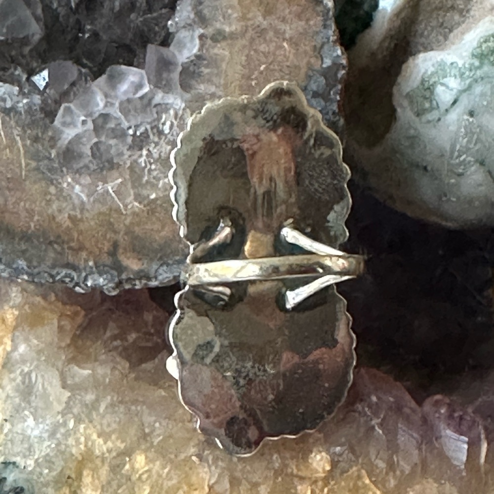 Turquoise Lapis Statement Sterling Silver Ring - image 2